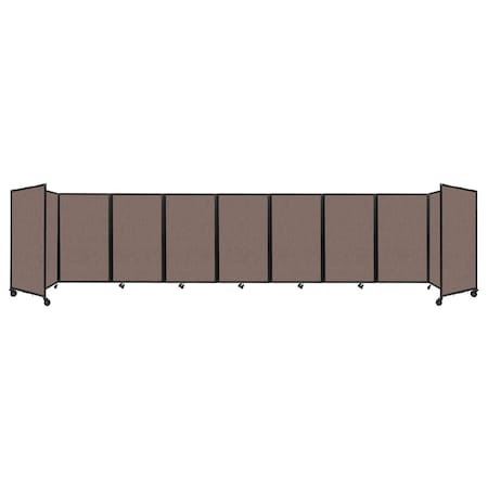 Versare Room Divider 360 Folding Portable Partition 25' x 5' Latte Fabric 1160913